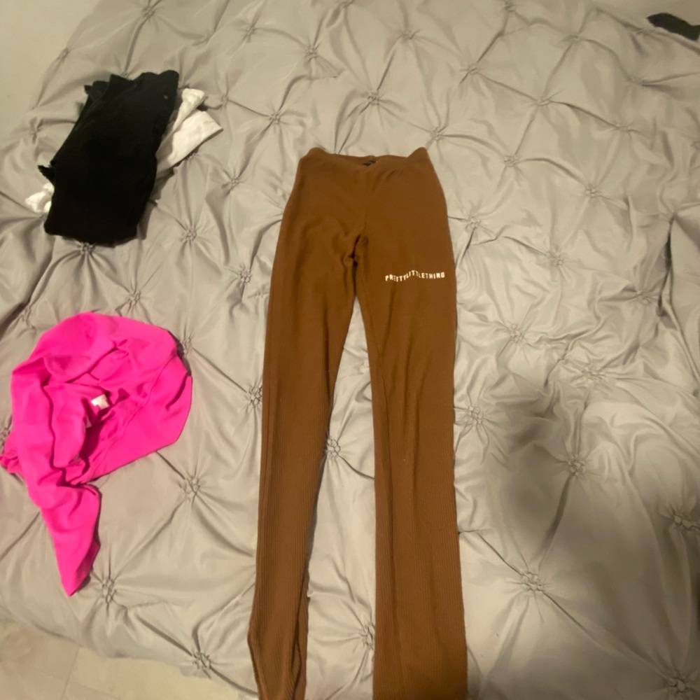 brown pretty little thing size 0 leggings